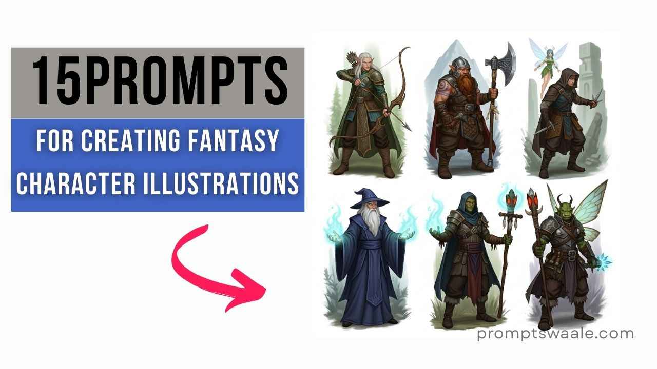 15+ Best AI Prompts for Creating Fantasy Character Illustrations